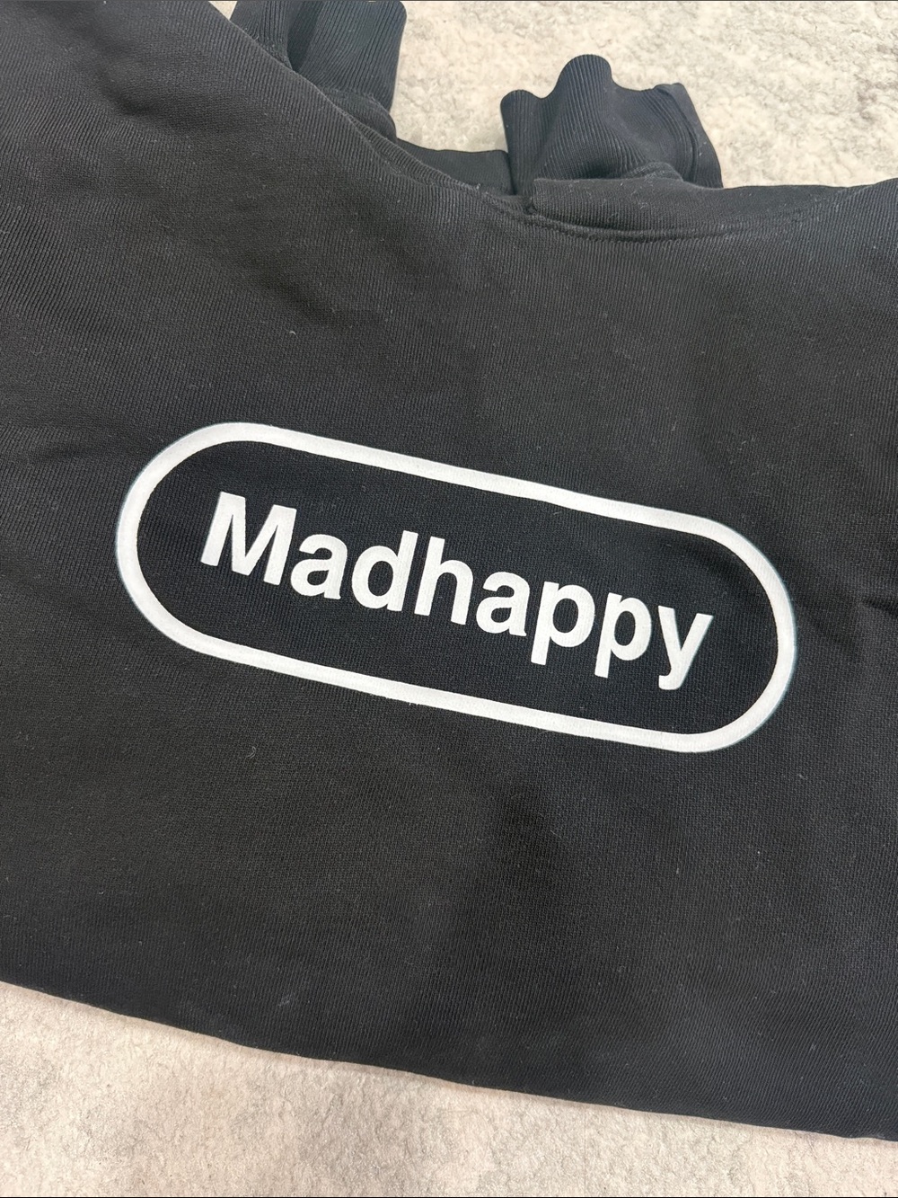 Madhappy Black Hoodie with White Oval Logo